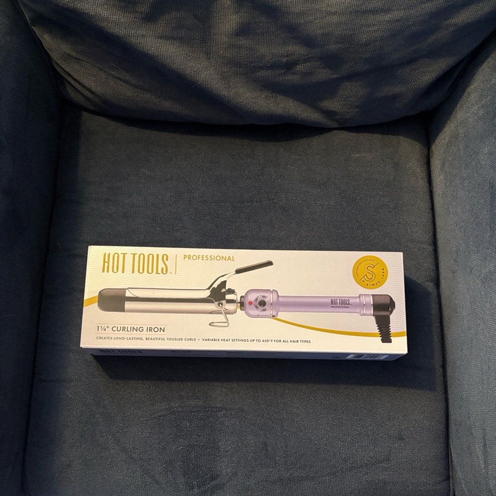 Brand New in box! Hot Tools Professional Silver and Purple 1 1/4”Curling Iron